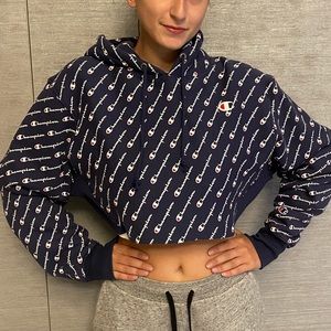 Champion Cropped Hoodie Sweatshirt